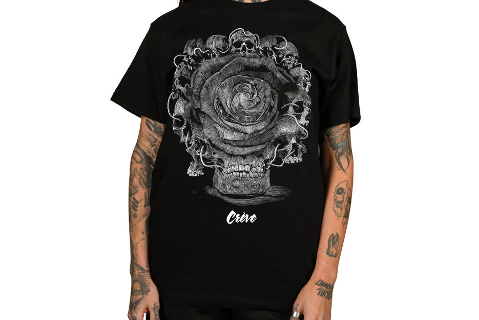 CREVE - TSHIRT SKULL ROSE