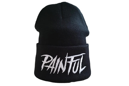 PAINFUL - BONNET BRODE LOGO NOIR